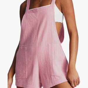 NWT CUPSHE Women's XL Pink Loose Sleeveless Spaghetti Strap Overalls, Jumpsuit,